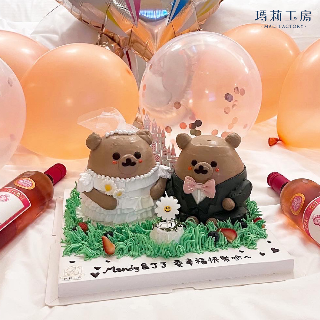 結婚立體小熊蛋糕